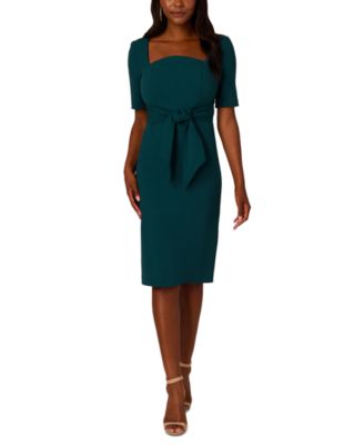 Women's Tie-Waist Short-Sleeve Sheath Dress