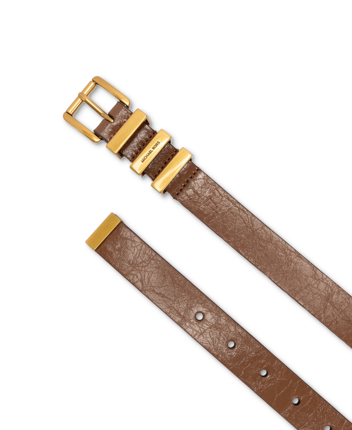 Michael Michael Kors Women's Gold-Tone Leather Belt