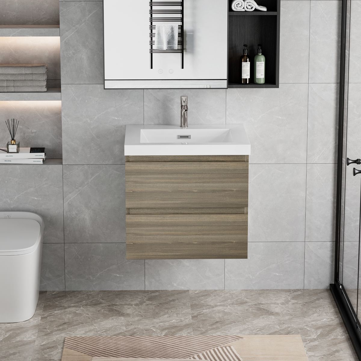 Streamdale 30" Wall-Mounted Vanity with Resin Sink & Soft-Close Drawers