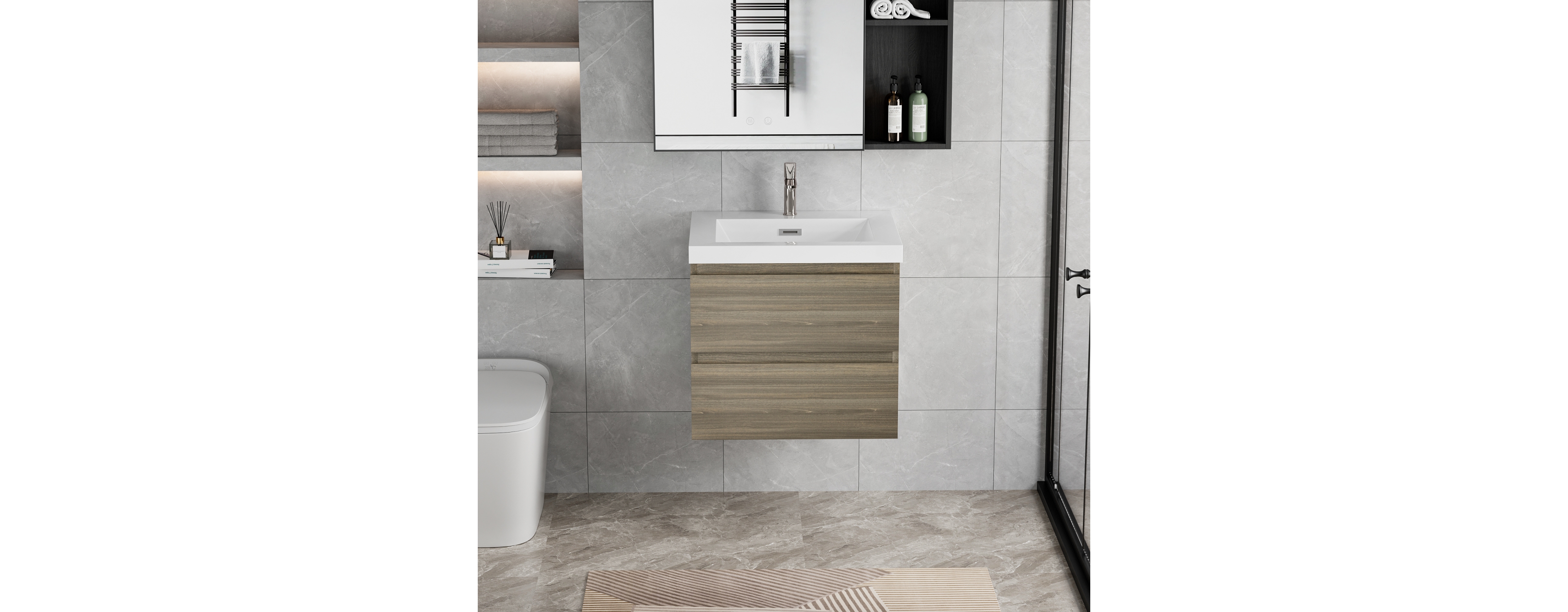 Streamdale 30" Wall-Mounted Vanity with Resin Sink & Soft-Close Drawers