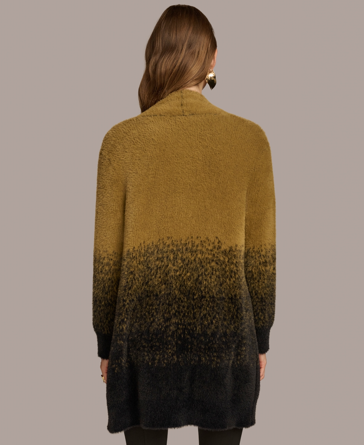 Donna Karan New York Women's Ombre Eyelash Cardigan -Black