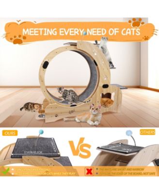 6-in-1 Cat Wheel Exercise, House, Shelf, Bowl, Treadmill
