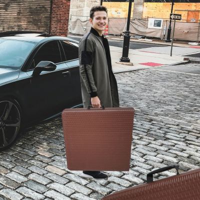 4FT Folding Rattan Table, Portable & Durable