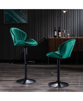 Streamdale Adjustable Counter-Height Bar Stools with Backrest and Footrest (Set of 2)