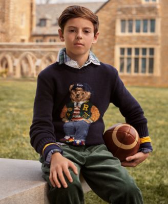 POLO RALPH LAUREN BOY'S ニット ベアー Polo Ralph Lauren Big Boys Polo Bear Crewneck Sweater - Macy's
