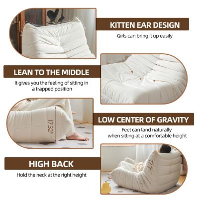 1 Count Fabric Ergonomic Bean Bag Chair Comfort and Style in One