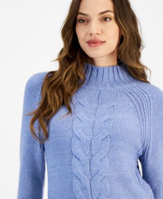Women's Cable-Knit Mock-Neck Sweater
