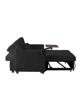 Velvet Sofa Bed with Adjustable Positions