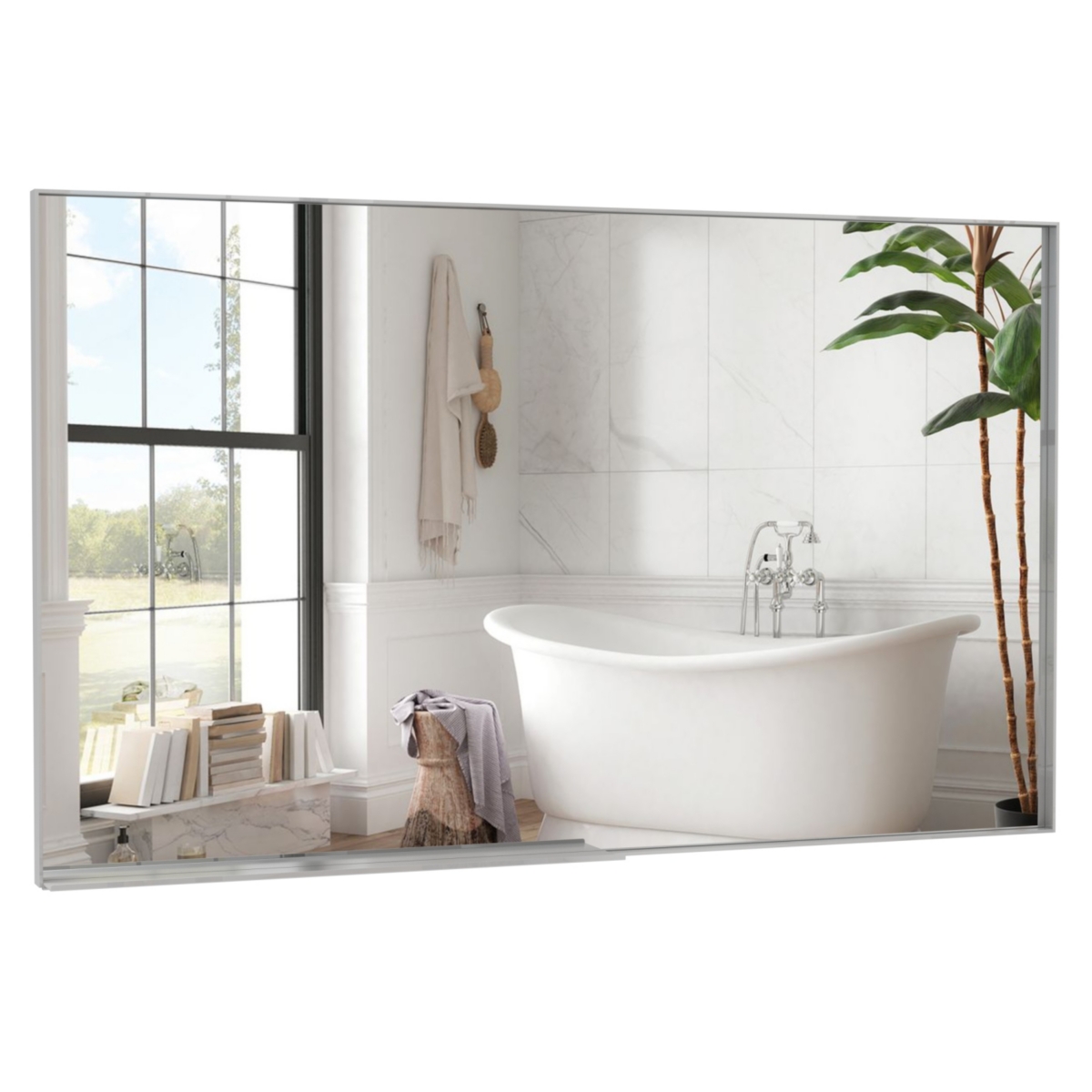 60x36" Oversized Rectangle Mirror with Removable Tray