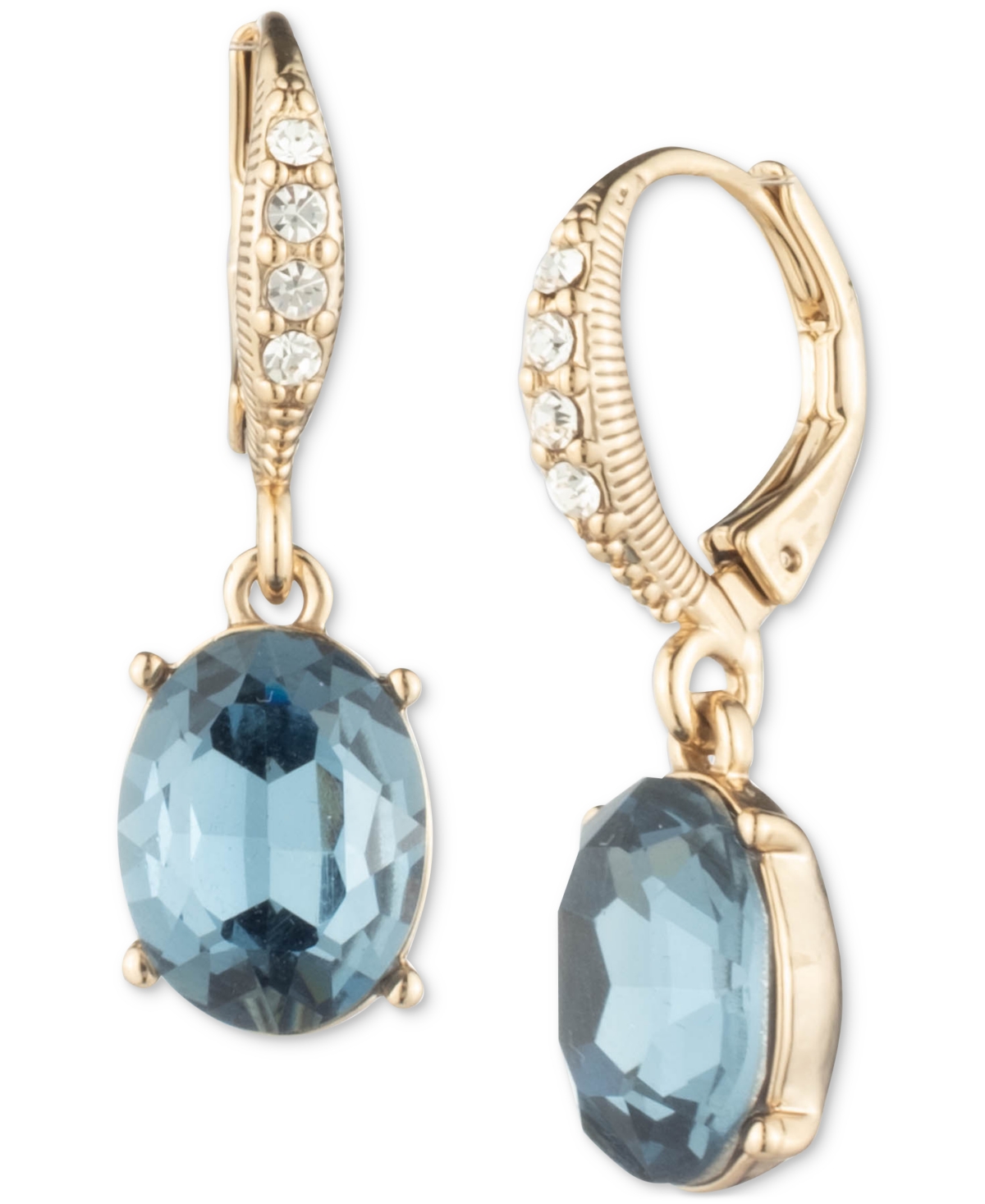 Givenchy Gold-Tone Pave & Color Crystal Drop Earrings