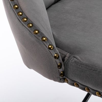 Set of 2 Adjustable Swivel Velvet Bar Stools