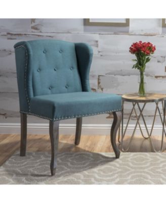 Classic Wingback Chair with Stylish Buttons and Studded Accents