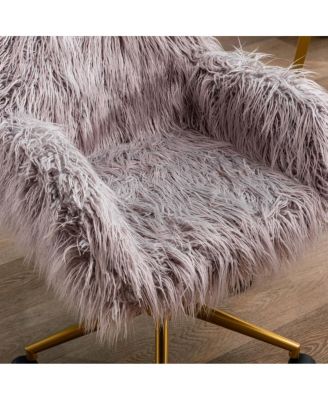  Faux Fur Chair with Gold Plated Base