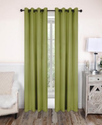 Solid Semi Blackout Grommet Room Darkening Curtain Panels, Set of 2