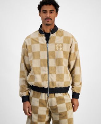 Hugo Boss Men's Naliso Relaxed Fit Zip-Front Checkered Track