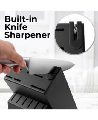 15 Piece Stainless Steel Knife Set with Block and Sharpener