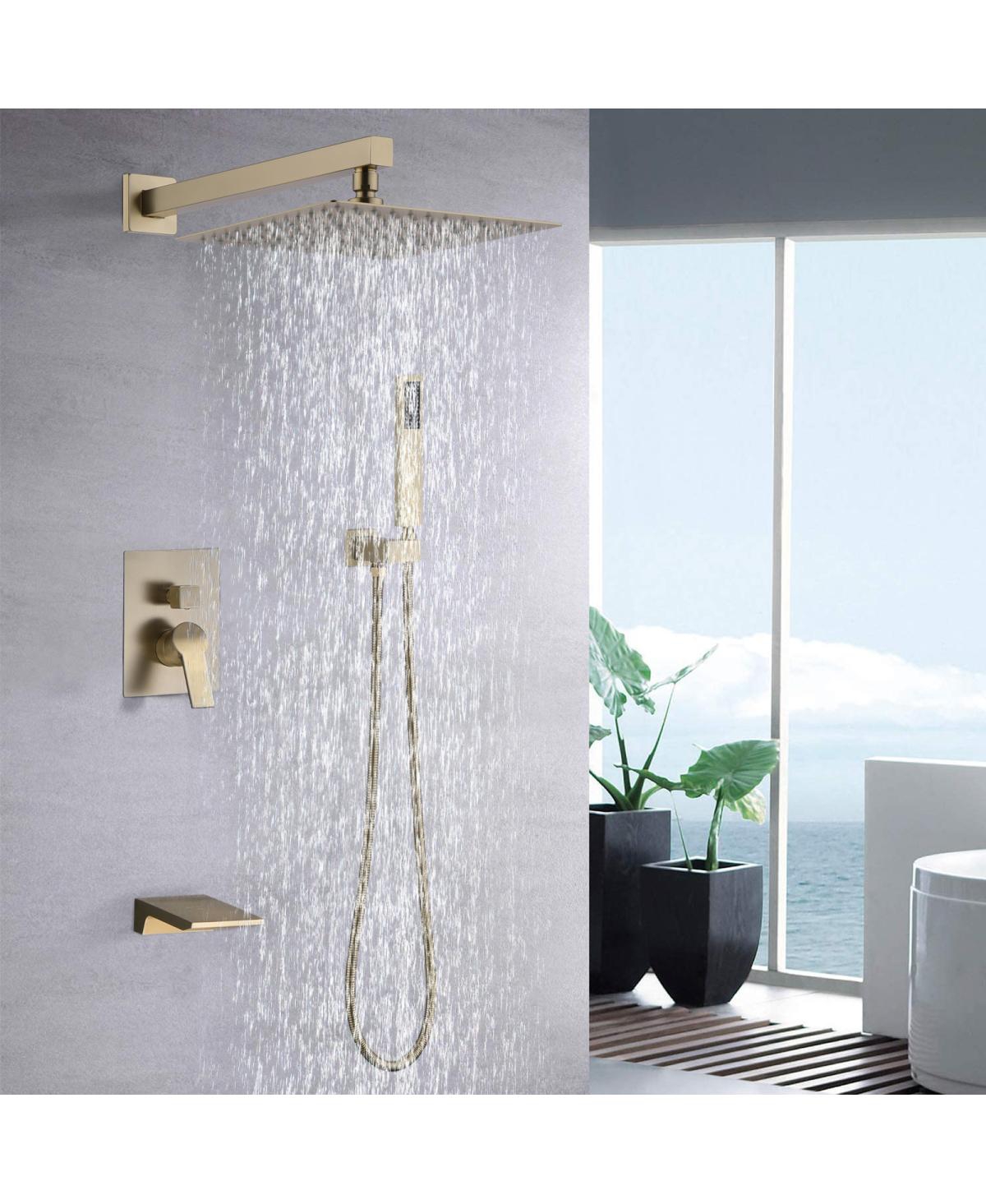 Streamdale Furniture 10 Inch Wall Mounted Rainfall Shower Head System Shower Faucet