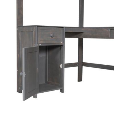 Streamdale Twin Loft Bed with Desk, Drawers & Shelves