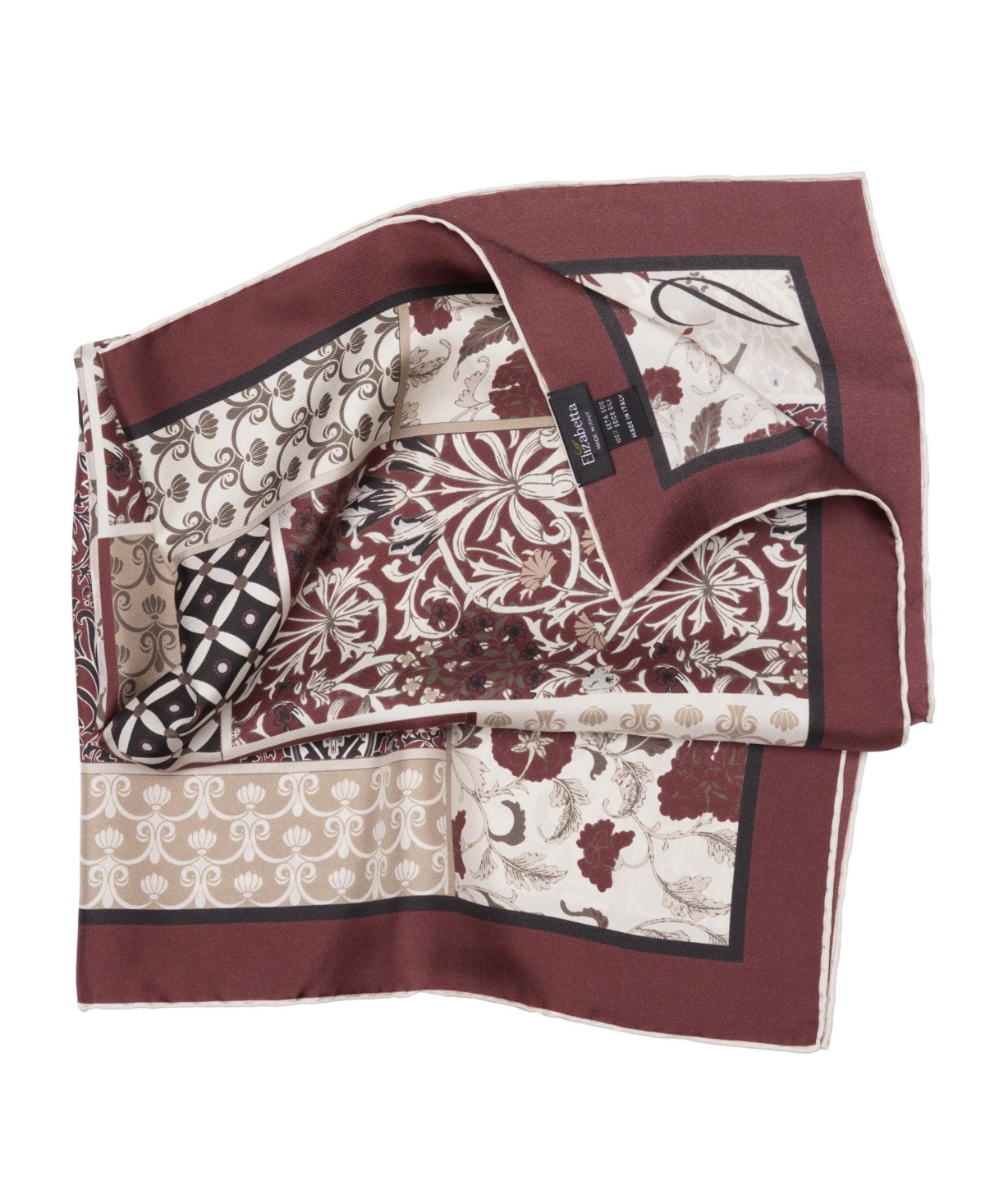 Men's Napoli - Hand Rolled Silk Neckerchief for Men - Maroon