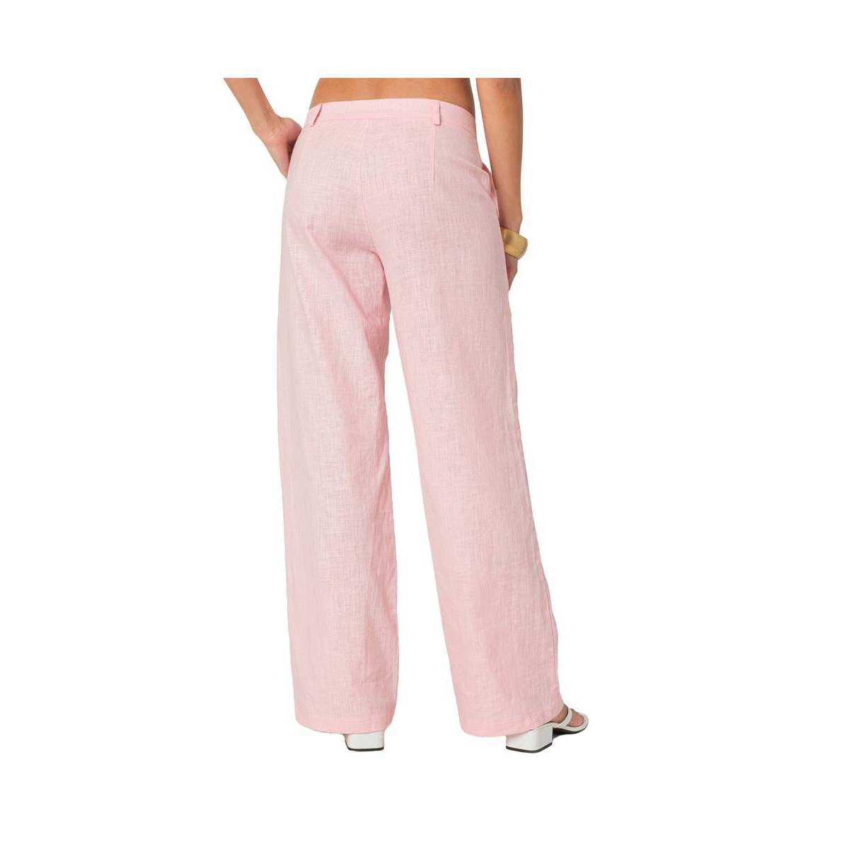 Edikted Women's Arya linen look pants - Light-pink