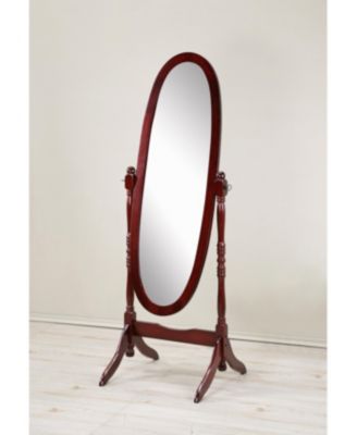 Streamdale Traditional Queen Anna Style Wood Floor Cheval Mirror, Cherry Finish