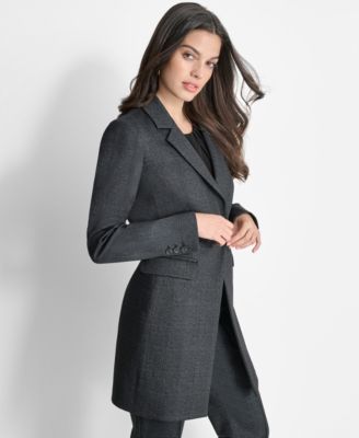 美品　DKNY ブラックスーツ DKNY Women's One-Button Long Blazer - Macy's