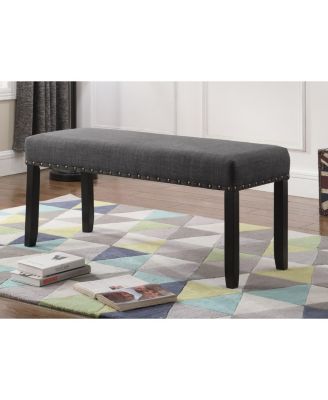 Fabric Dining Bench with Nailhead Trim