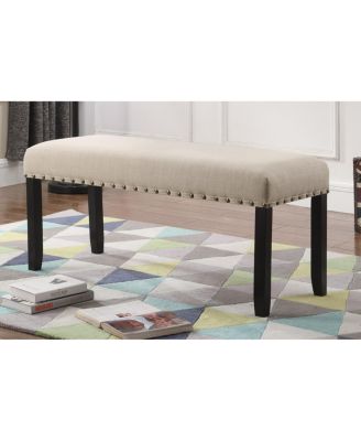 Fabric Dining Bench with Nailhead Trim