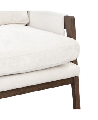 Mid-Century Modern Velvet Accent Armchair, White