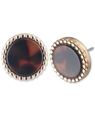 Lauren Ralph Lauren - Gold-Tone Tortoise-Look Stud Earrings