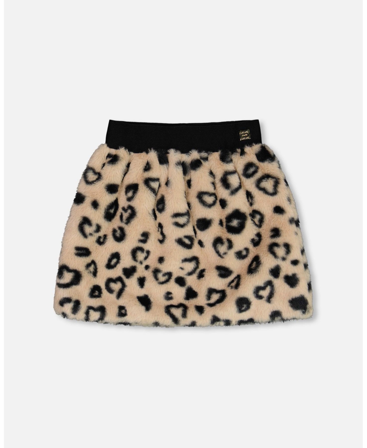 Deux par Deux Big Girls Printed Faux Fur Skirt Leopard