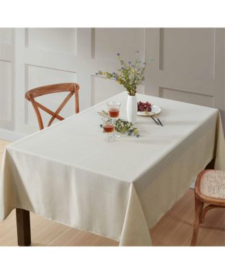 Lincoln Stripe Fabric Tablecloth For Rectangle Table Advanced Water Fade Stain Wrinkle Resistance