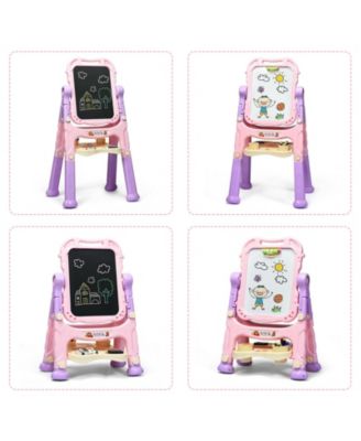 Height Adjustable Kids Art Easel Magnetic Double-Sided Board