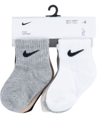 Baby Girls' or Baby Boys' and Toddler Swoosh Ankle Socks, 6-Pack