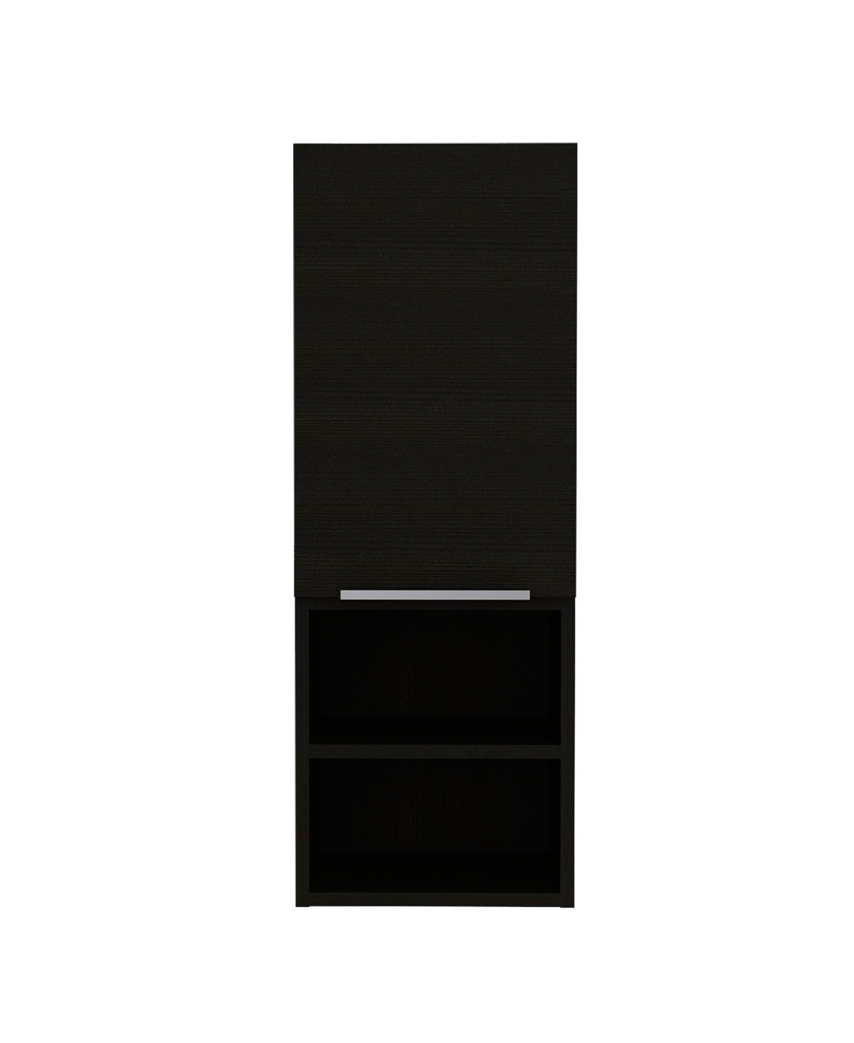Streamdale Furniture Mila Bathroom Cabinet, Two Interior Shelves, Two External Shelves, Single Door Cabinet -- Black
