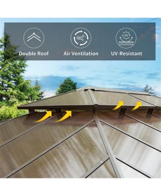 12x16ft Hardtop Gazebo with Polycarbonate Roof