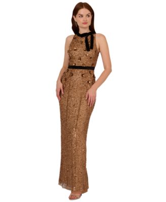 Adrianna Papell - Women's Embellished Sleeveless Sheath Gown