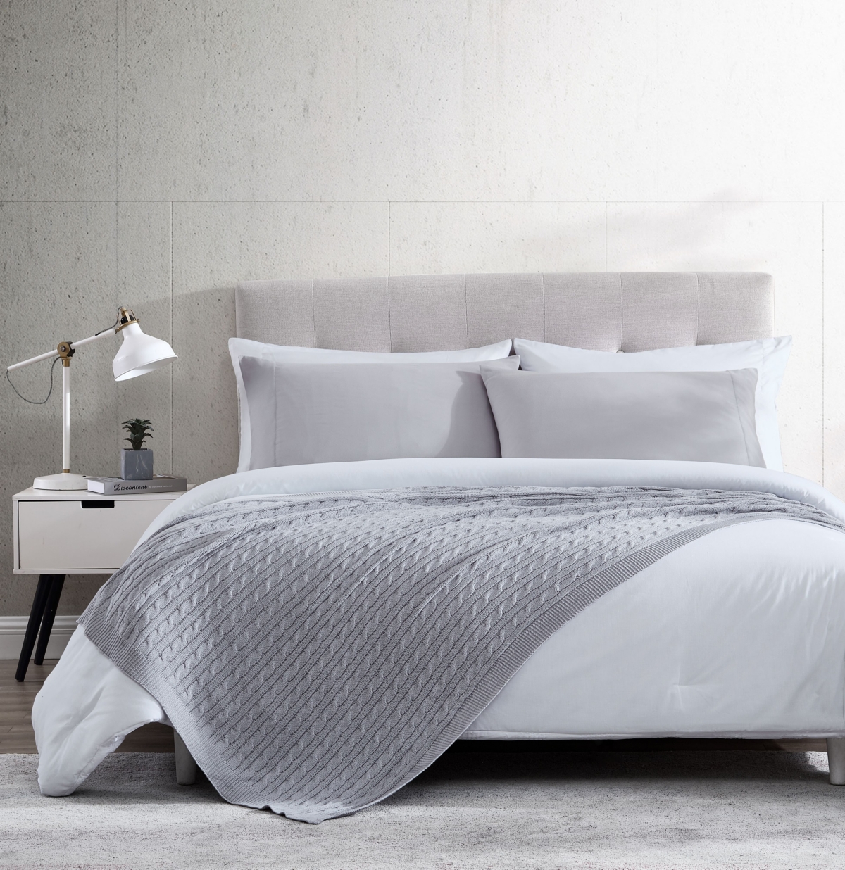 Kate Aurora University Living Ultra Soft & Plush Cable Knit Oversized Throw, 50