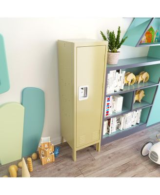  Retro Style Metal Locker Cabinet - Yellow
