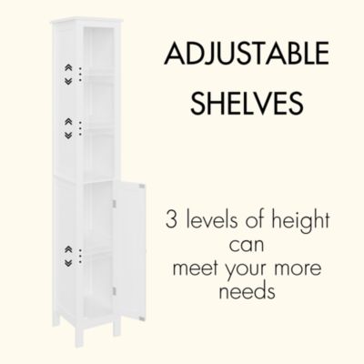 67"Tall MDF Adjustable Shelf Versatile Multi-Purpose Storage Cabinet