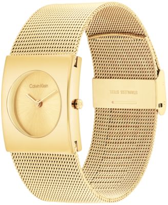 Women's Pulse Gold-Tone Stainless Steel Mesh Watch 26.40mm