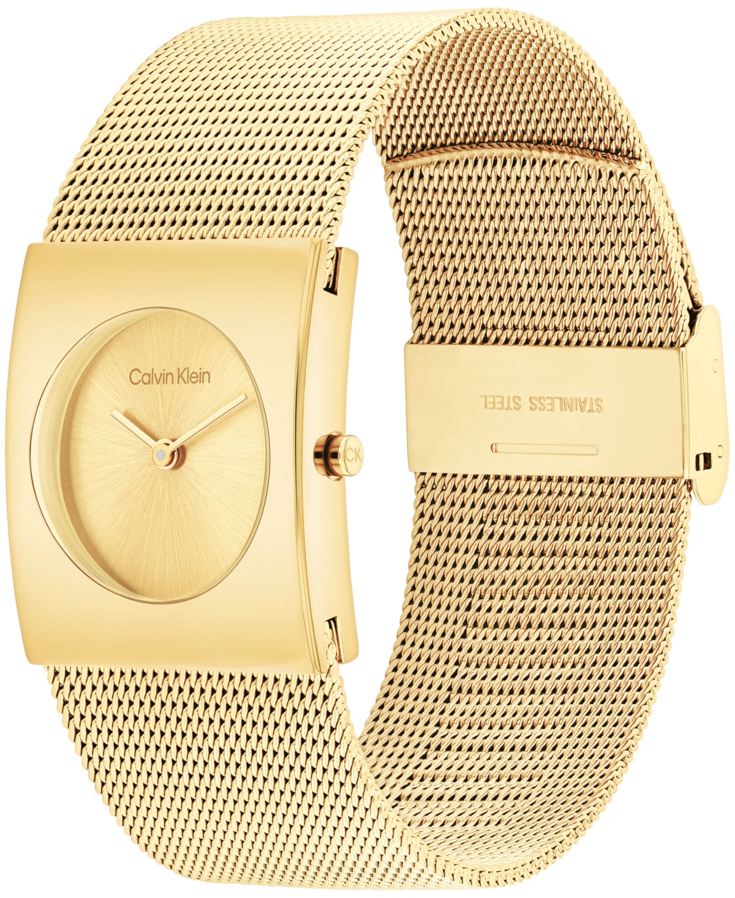 Женские часы Calvin Klein Pulse Gold-Tone Stainless Steel Mesh Watch 26.40mm — фото 2