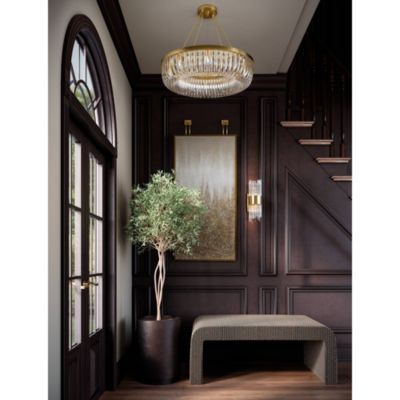 Gillery Modern Wall Light Sconce Warm Brass Hardwire 5" 2-Light Fixture Clear Glass Rods for Bedroom Bathroom Vanity Reading Living Room Home