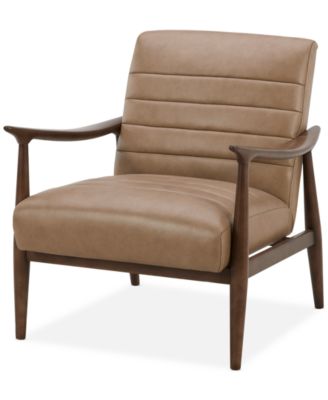 Elif Leather Accent Chair, Created for Macy's