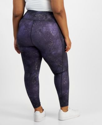 Plus Size Midnight Foil 7/8 Leggings, Created by Macy's