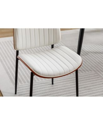 Mid-century modern faux leather dining chairs (set of 2)