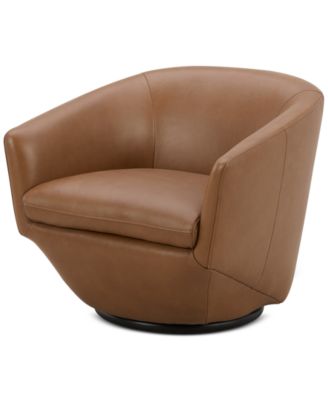 Hemky Leather Swivel Chair, Created for Macy's