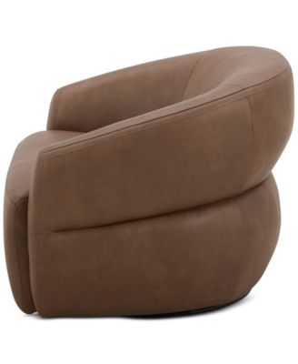 CLOSEOUT! Nicolls Leather Swivel Chair, Created for Macy's