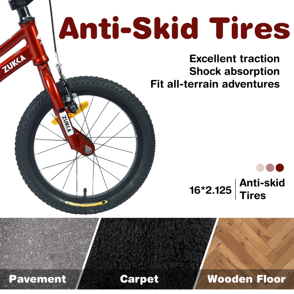 Streamdale Furniture 16-Inch Kids' Bike with Training Wheels, Adjustable Seat and Handlebars