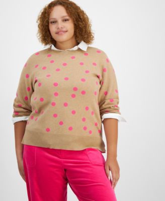 On 34th Plus Size Dot Crewneck Sweater Created for Macy s Macy s